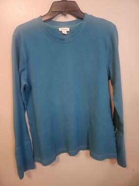 Sundance Teal Long-Sleeve Waffle Knit Top